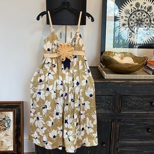 Vera Wang Lavender Label Floral Raffia dress NWT